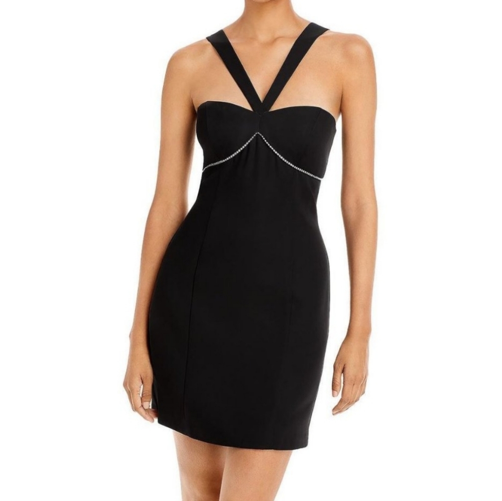 AQUA RHINESTONE MINI COCKTAIL AND PARTY DRESS